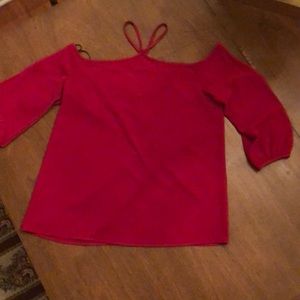 Red Cold Shoulder Top